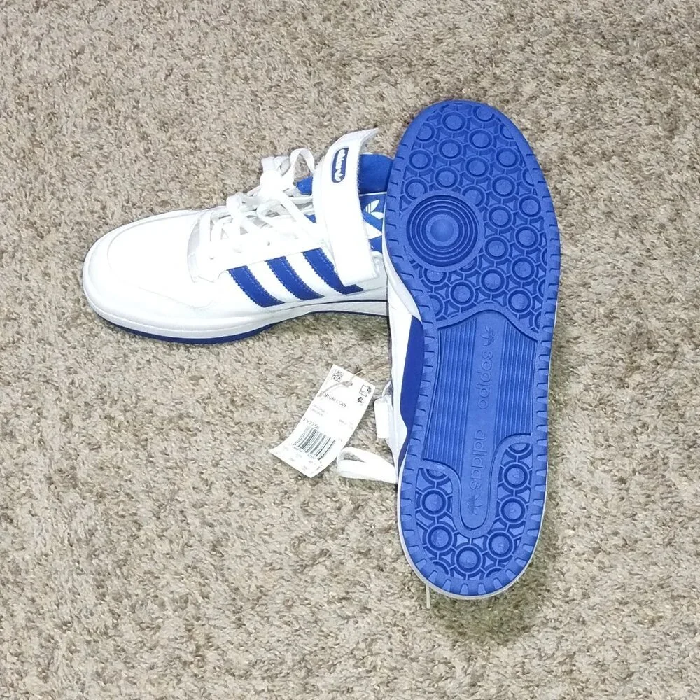 Men's Adidas White & Blue Forum Low Athletic Shoes Size US 11. NWT._9